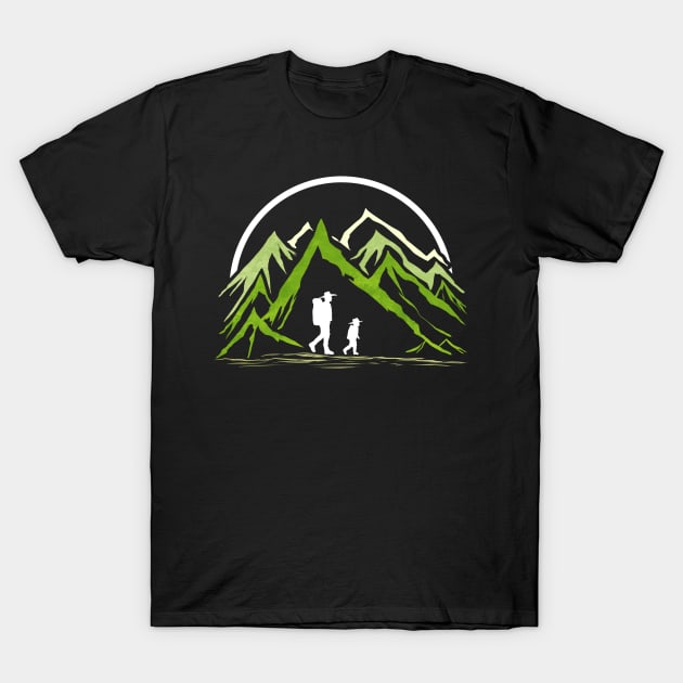 Hiking in the Mountains - Father and Son T-Shirt by SinBle